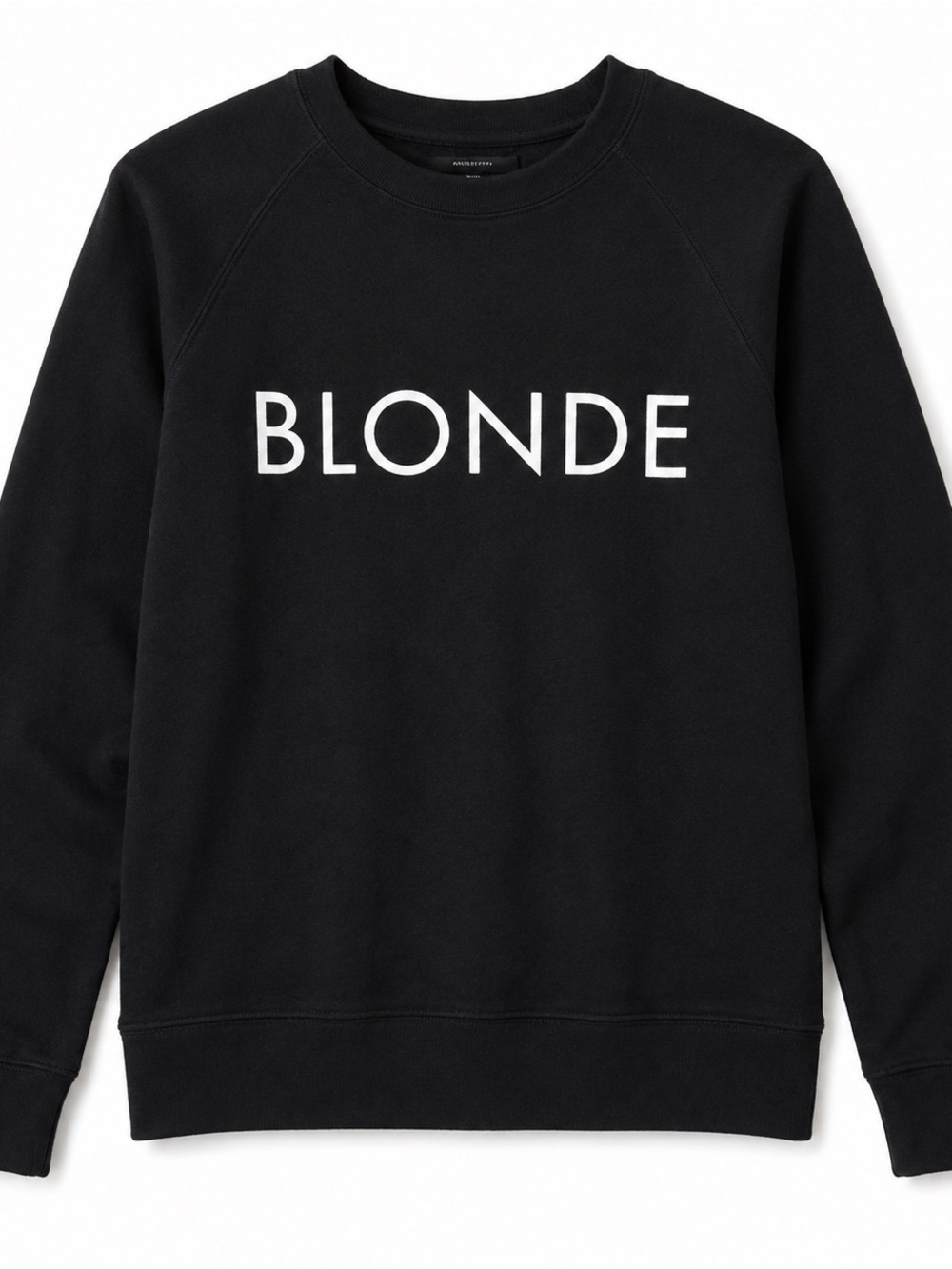 Brunette The Label BLONDE Crewneck Sweatshirt Black S/M Graphic Fleece - Picture 2 of 8